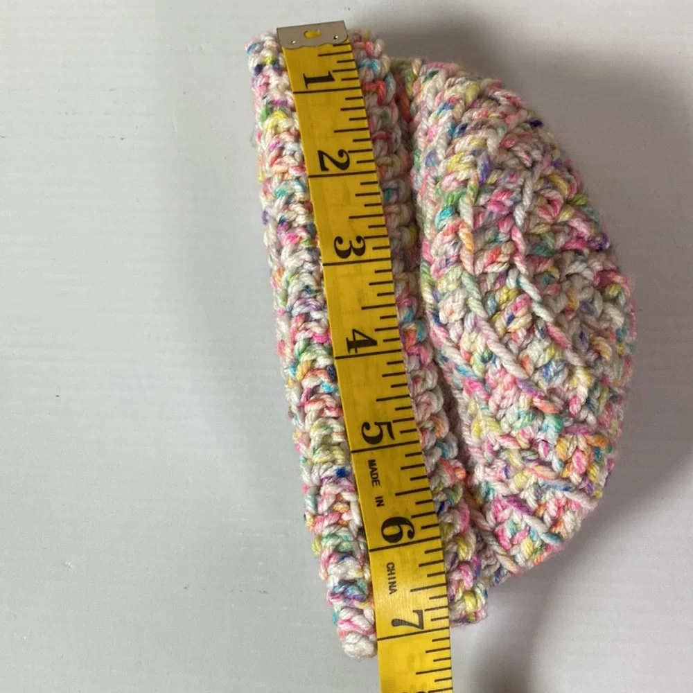 Hand Crafted Colorful Cable Knit Knitted Baby Hat Handmade